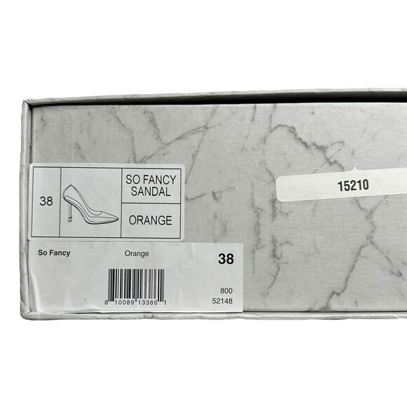 JESSICA RICH Transparent So Fancy Sandal Orange Clean Pointed Heel Women's 38 8 - Picture 15 of 15